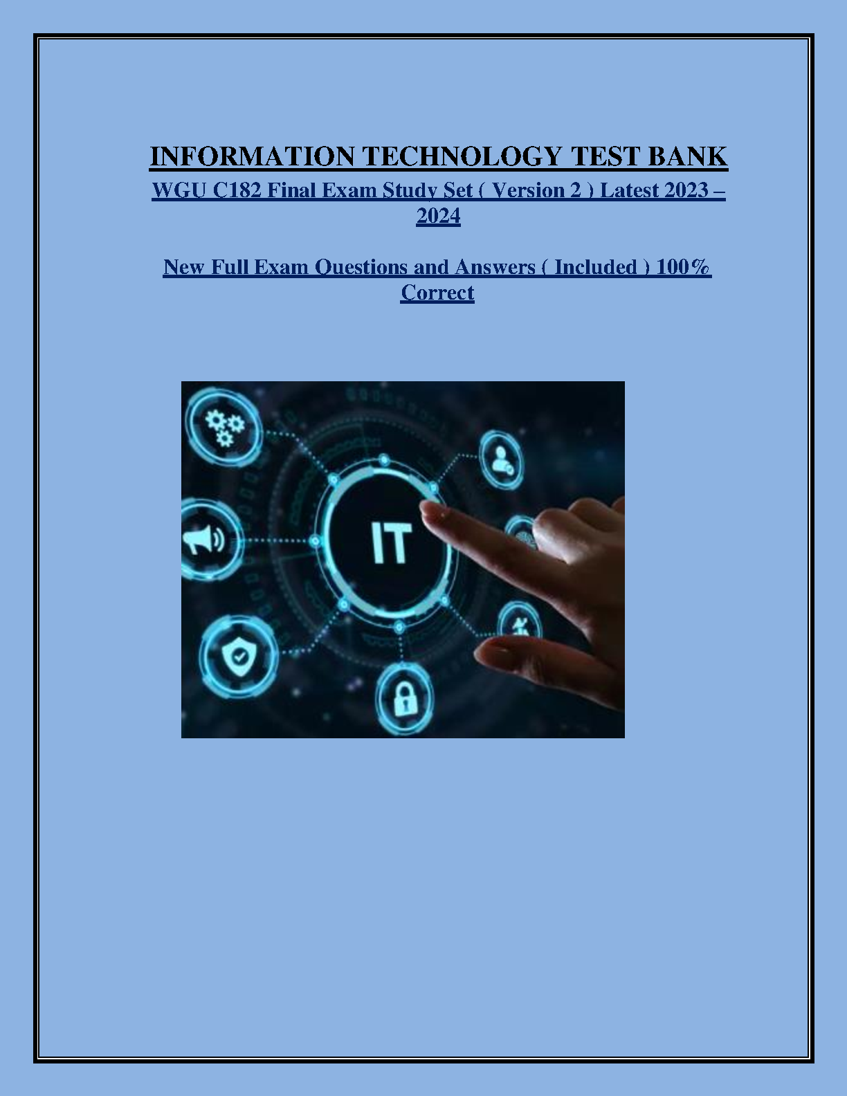 WGU C182 IT Final Exam Study Set 2024: Test Bank IMG-1