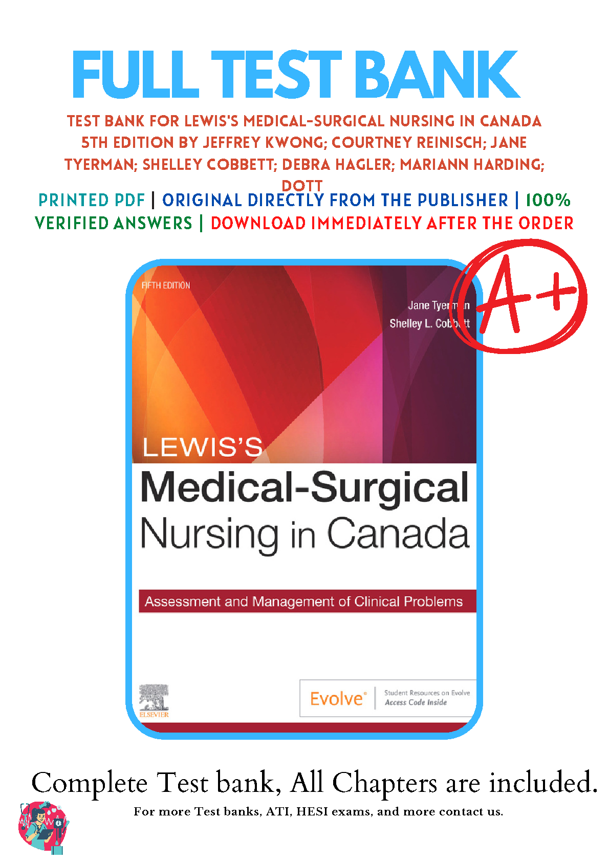 Lewis Med Surg Nursing Canada 5e Test Bank 2026/27
