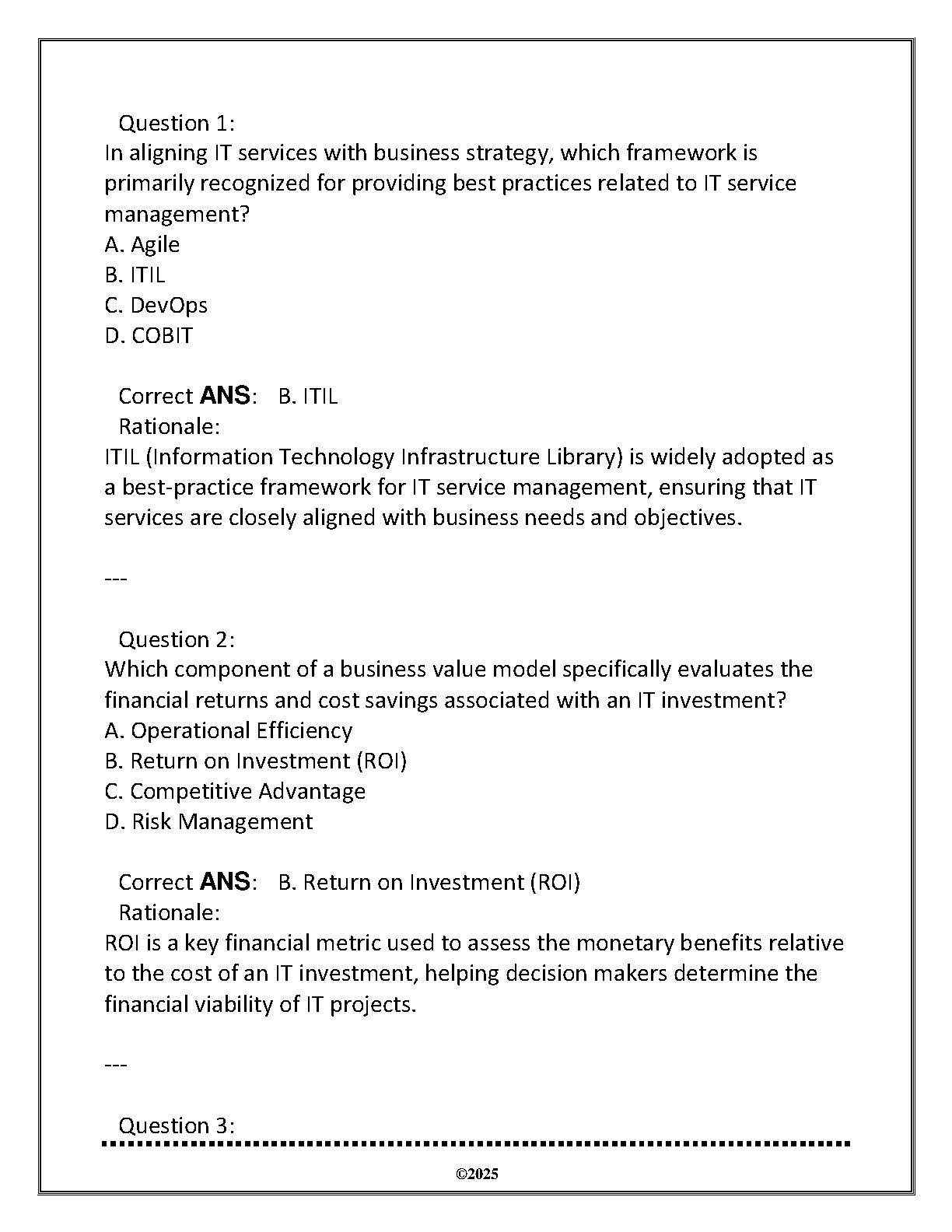 ITEC 2113 Business of IT Applications Objective Review 2025