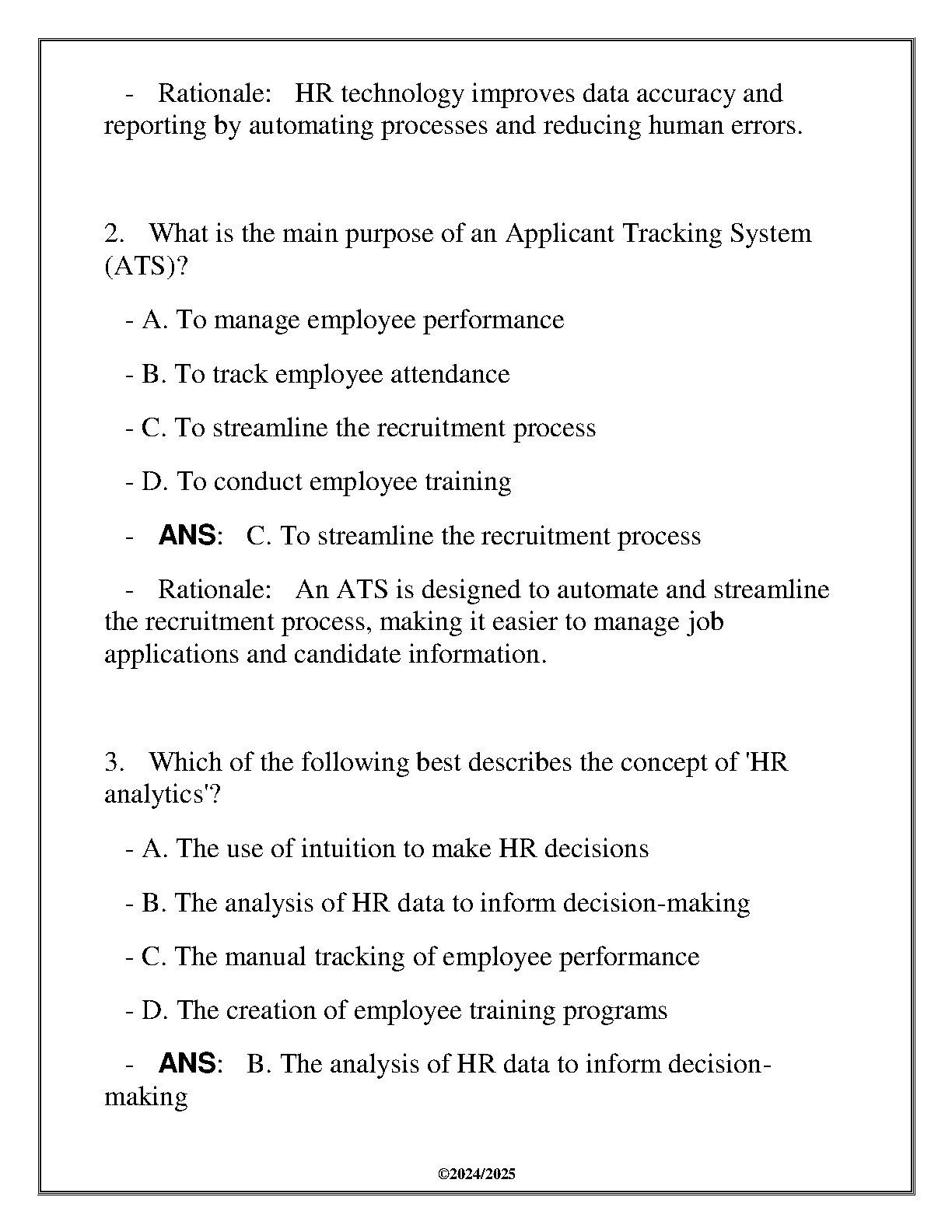WGU HRM 3540 HR Tech Final Q&A 2025 Study Guide