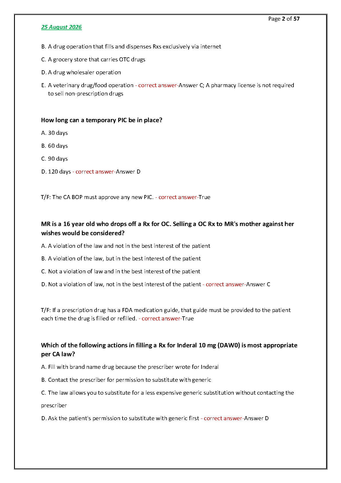 CPJE Test Bank 2026 - 300 Solved Pharmacy Law Qs