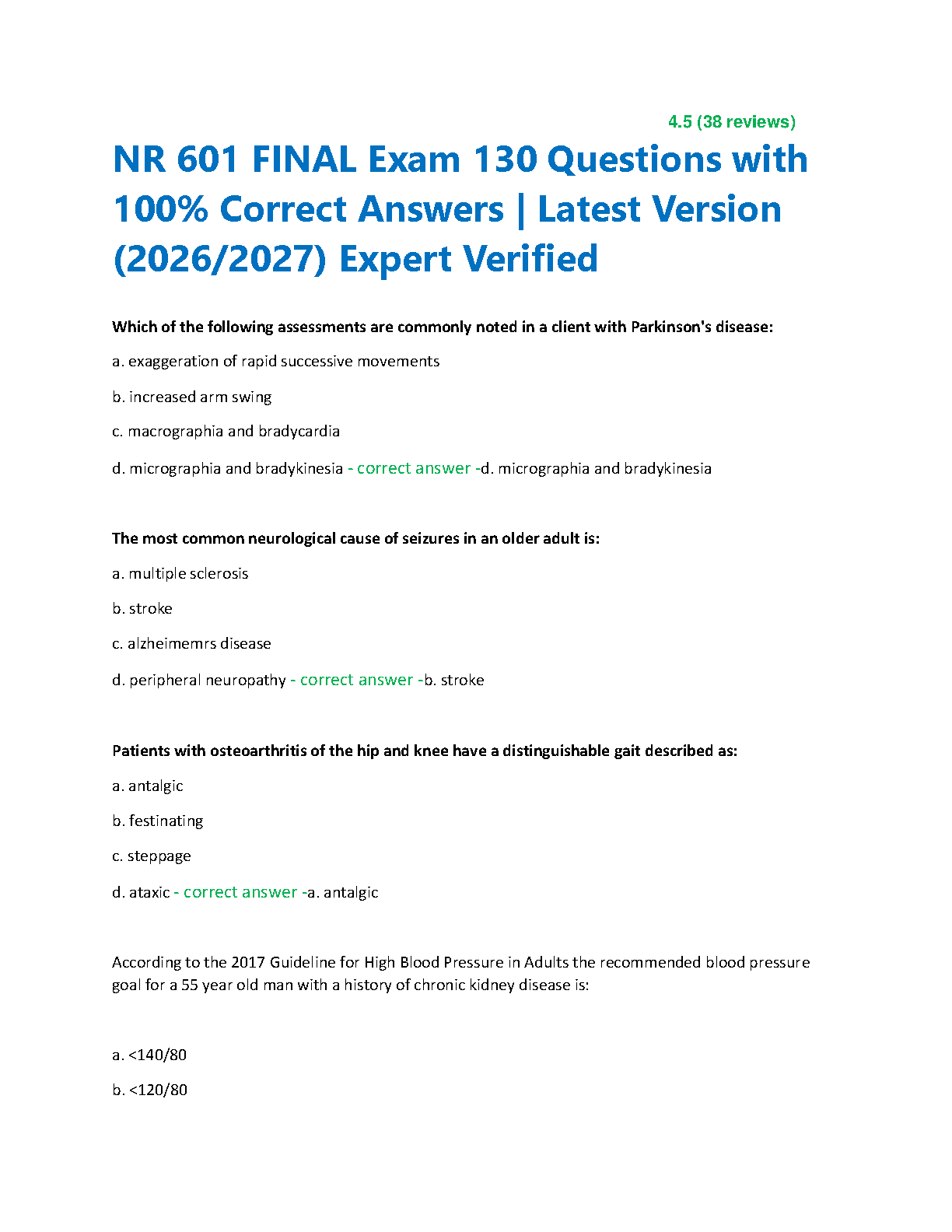 NR 601 Final Exam Study Guide 2026 Nursing NP Review