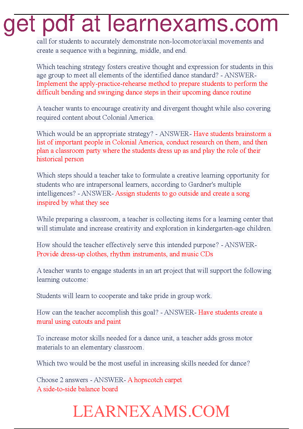 WGU C105 Arts OA Exam Guide 2025 Questions and Answers