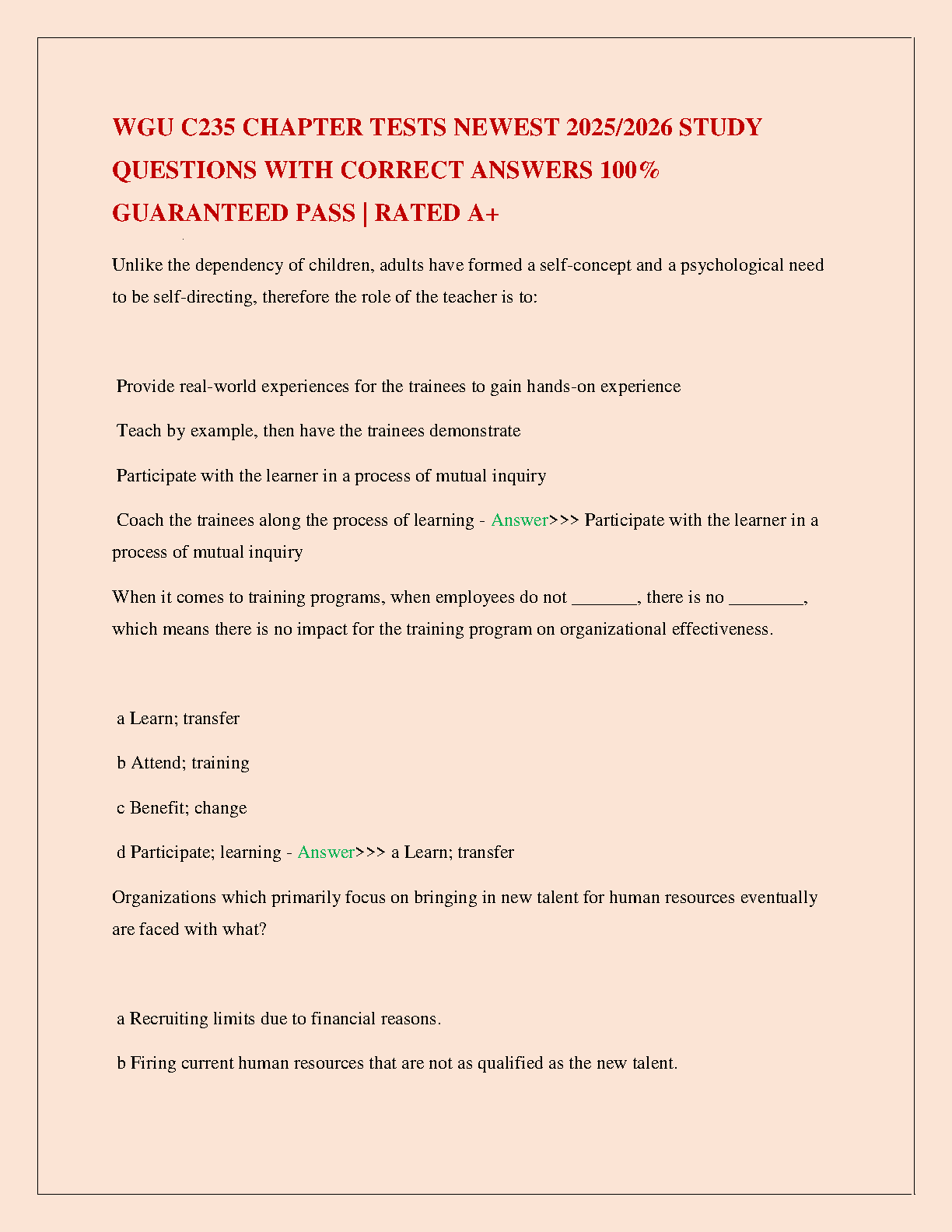 WGU C235 Exam Guide 2025: Chapter Tests & Verified Answers IMG-1