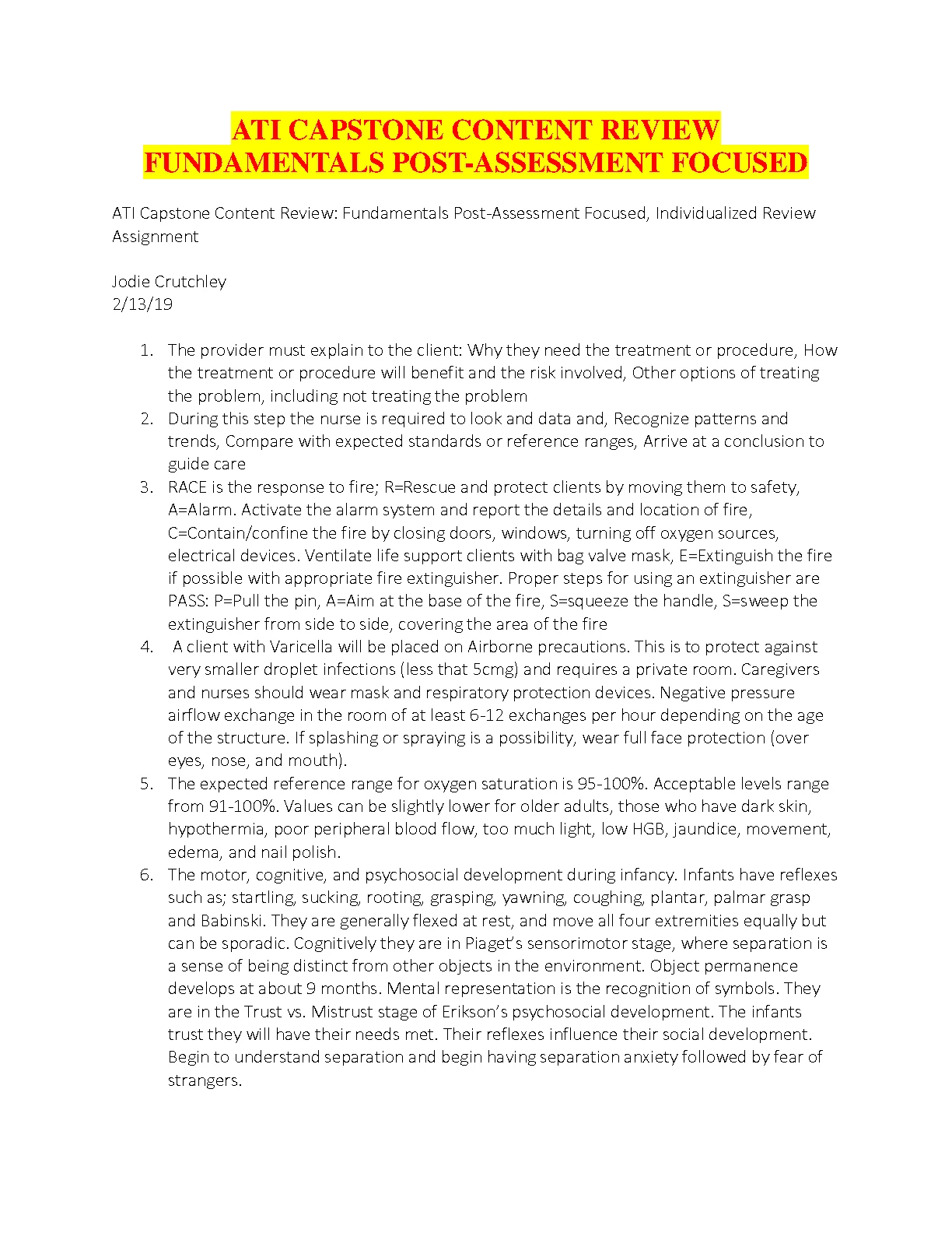 ATI Capstone Fundamentals Post Assessment Solutions 2026 IMG-1