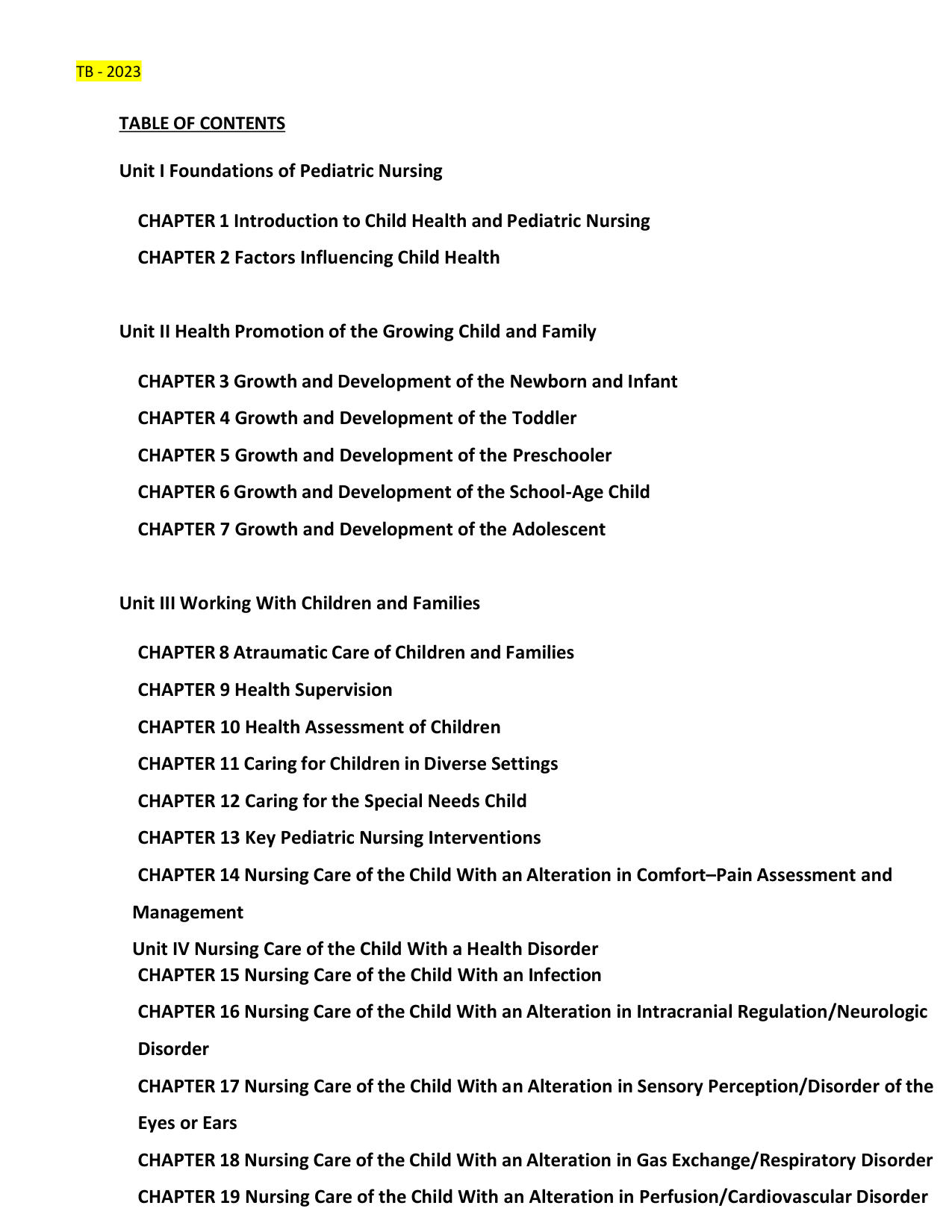 Essentials of Pediatric Nursing 4th Edition TEST BANK