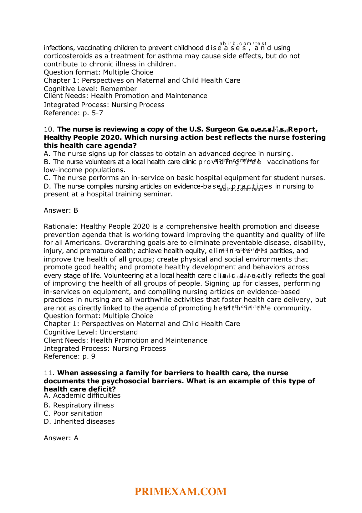 Maternity and Pediatrics Nursing 4e Test Bank 2026/27