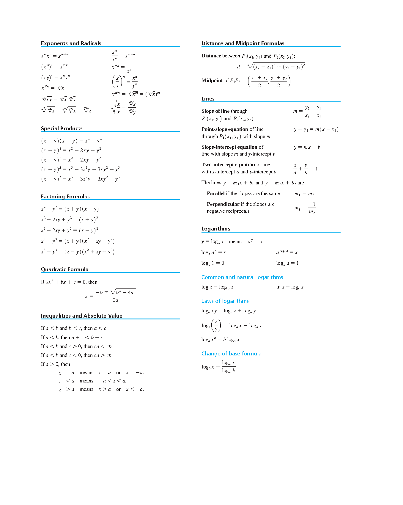 College Algebra Ed8 Test Bank & Solutions Manual
