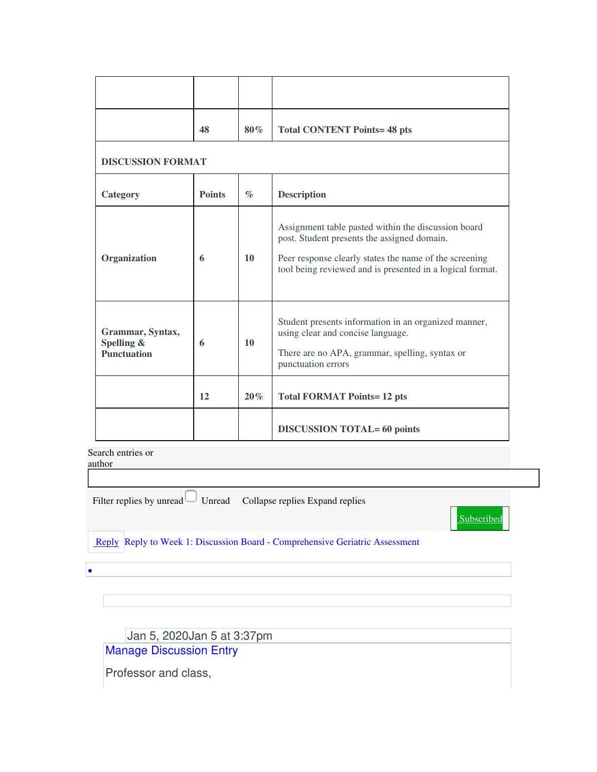 NR 601 Geriatric Assessment Discussion Guide 2023