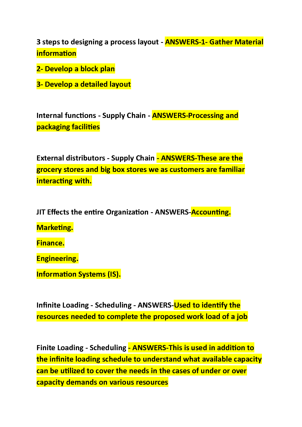 WGU C215 Ops Mgmt Final Exam Study Guide & Test Bank 2025