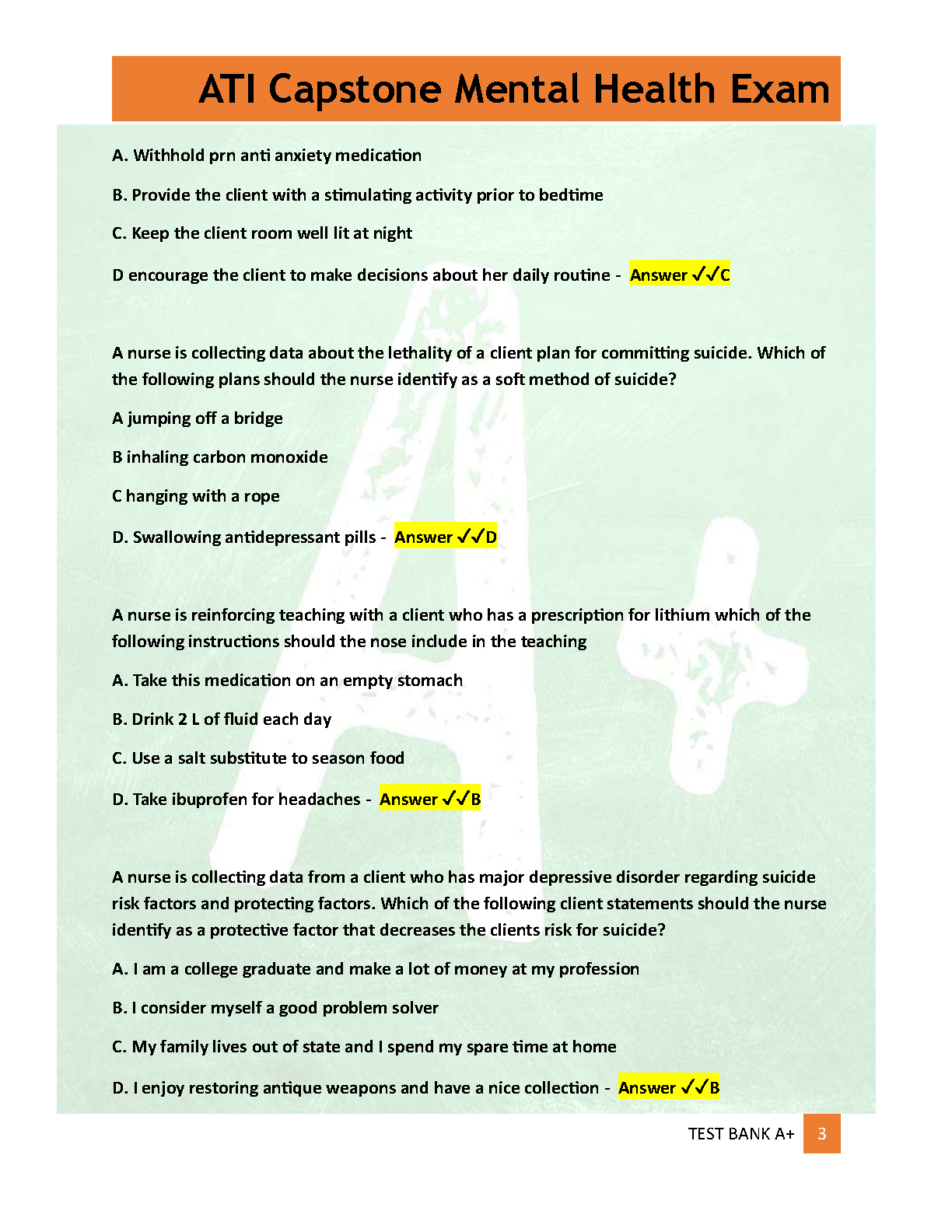 ATI Capstone Mental Health Exam Q&A 2026/27 Study Guide IMG-3