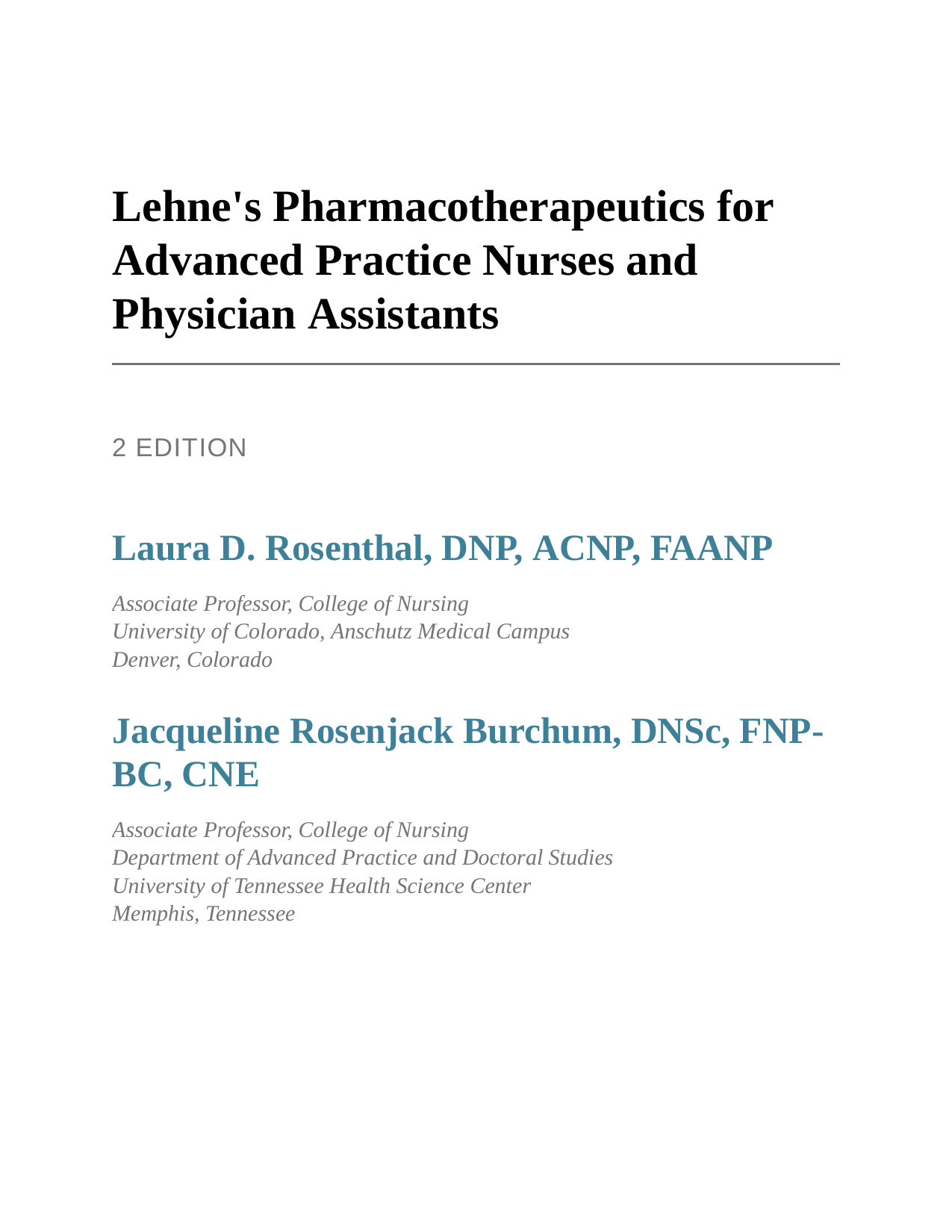 Lehne's Pharmacotherapeutics for Advanced Practice Nurses