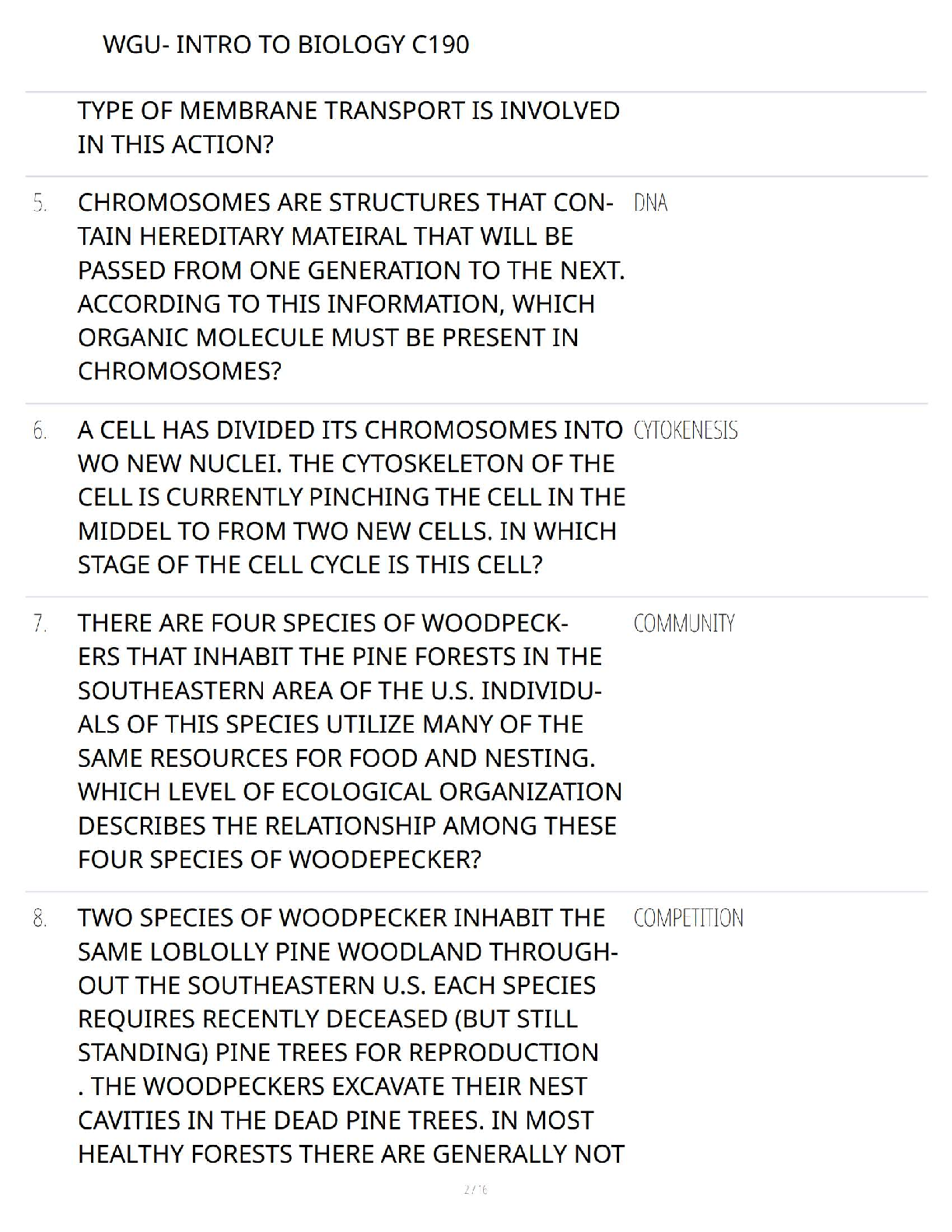 WGU C190 Biology Test Bank 2025: Verified Q&A Guide