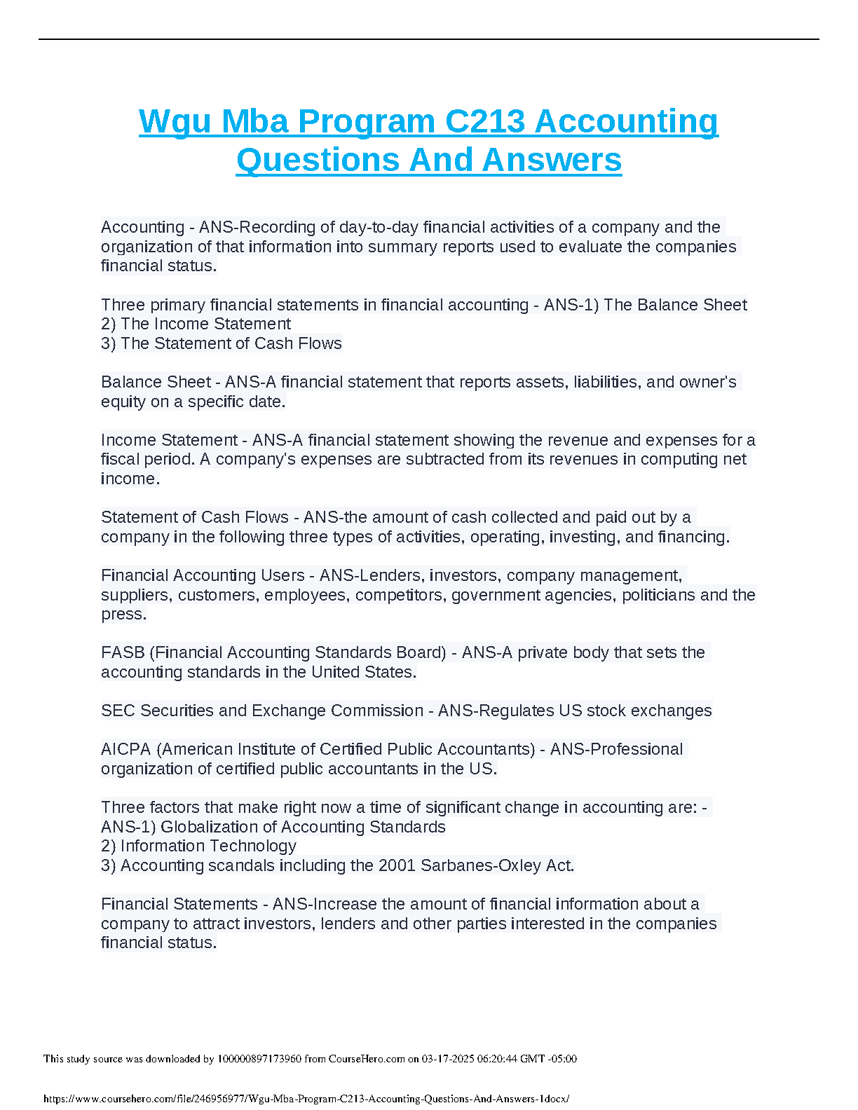 WGU C213 Accounting Q&A 2024-2025 Guide IMG-1