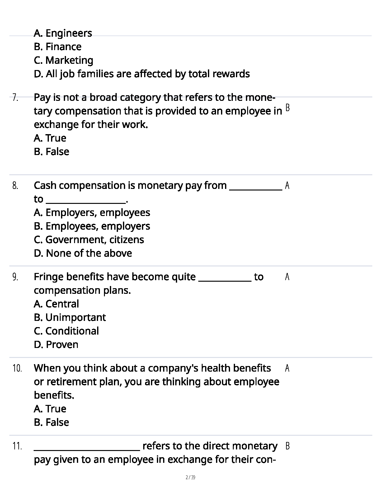 WGU C236 Comp and Benefits Study Guide 2025/26