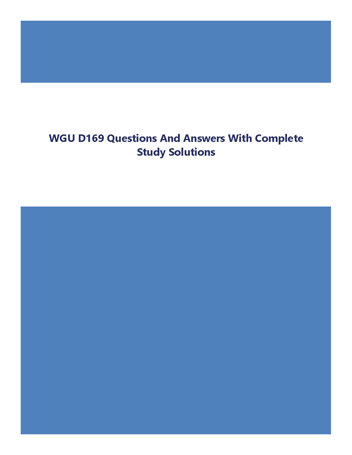 WGU D169 Exam Questions & Complete Study Solutions 2024-2025 IMG-1
