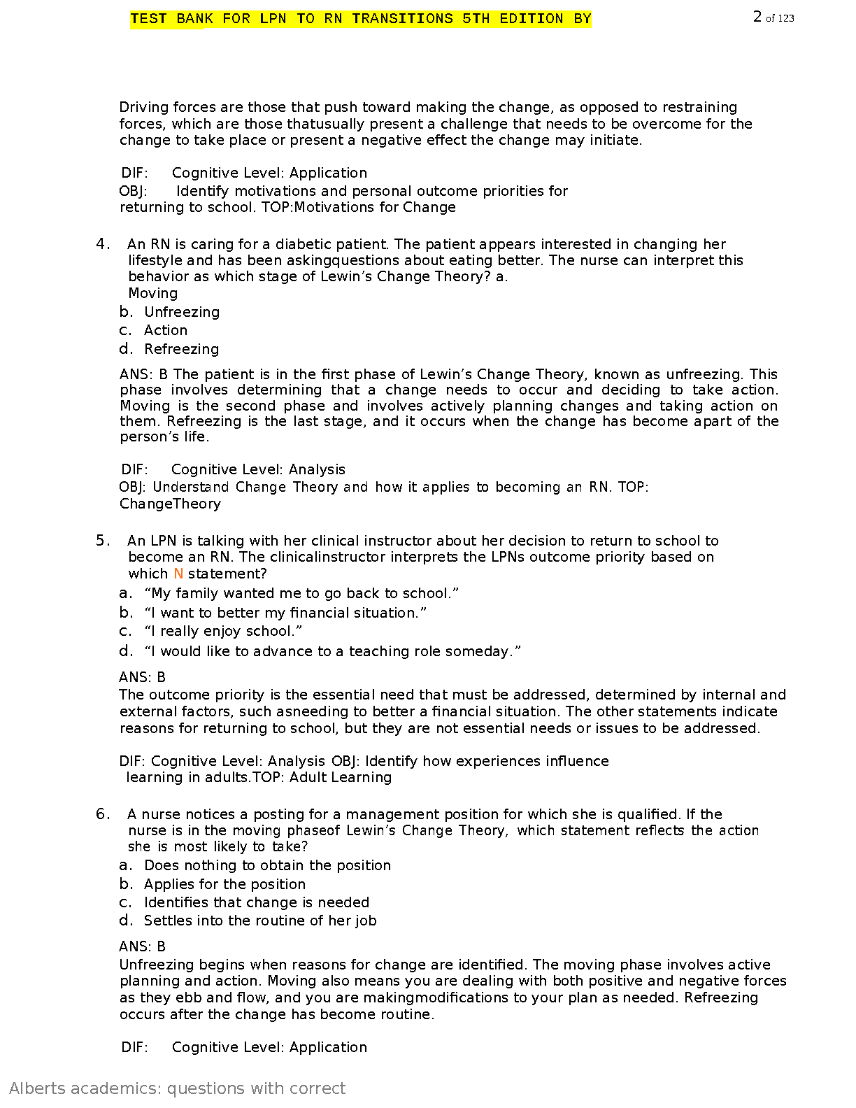 LPN To RN Transitions, 5th Edition Test Bank IMG-3