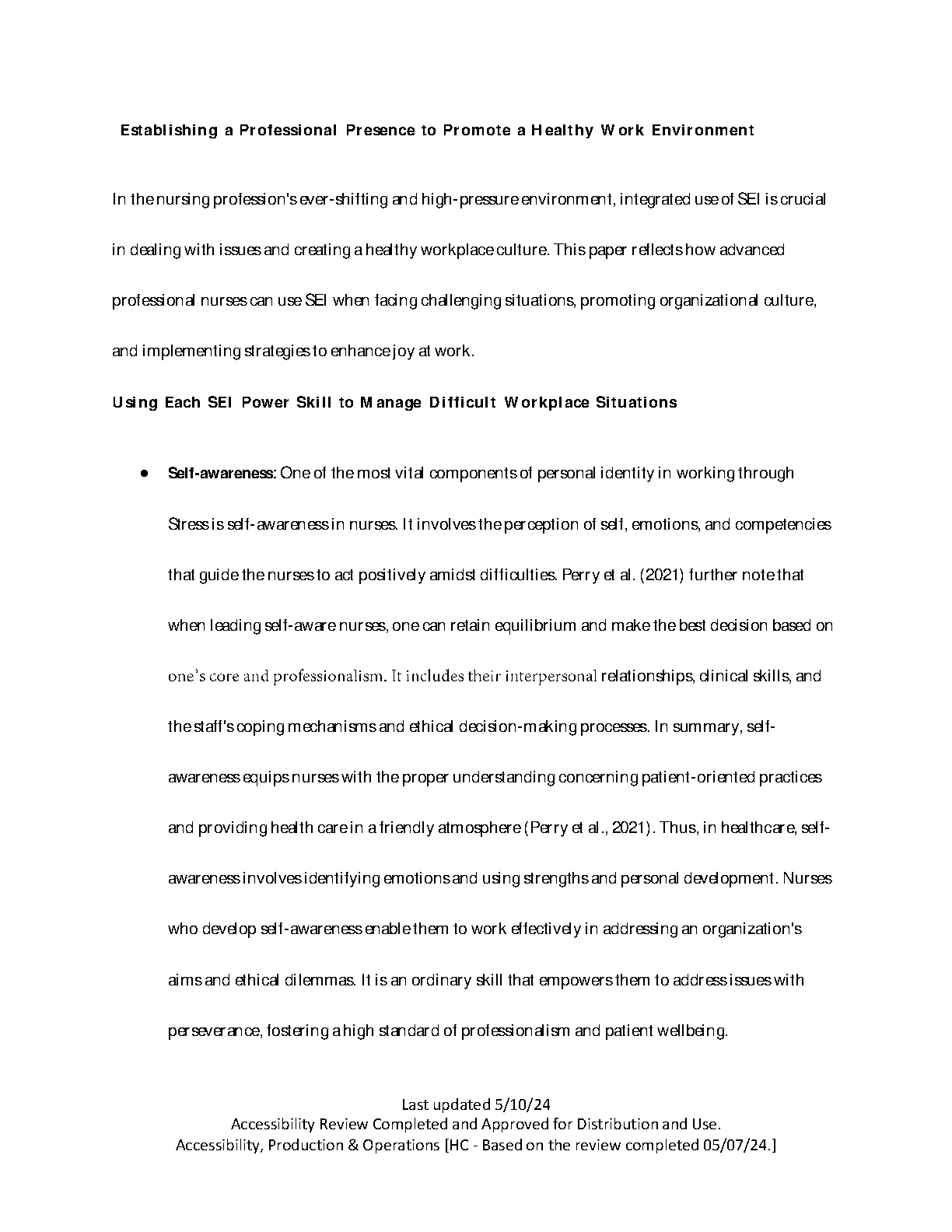 WGU D024 Reflection Paper: Professional Presence & Health IMG-3