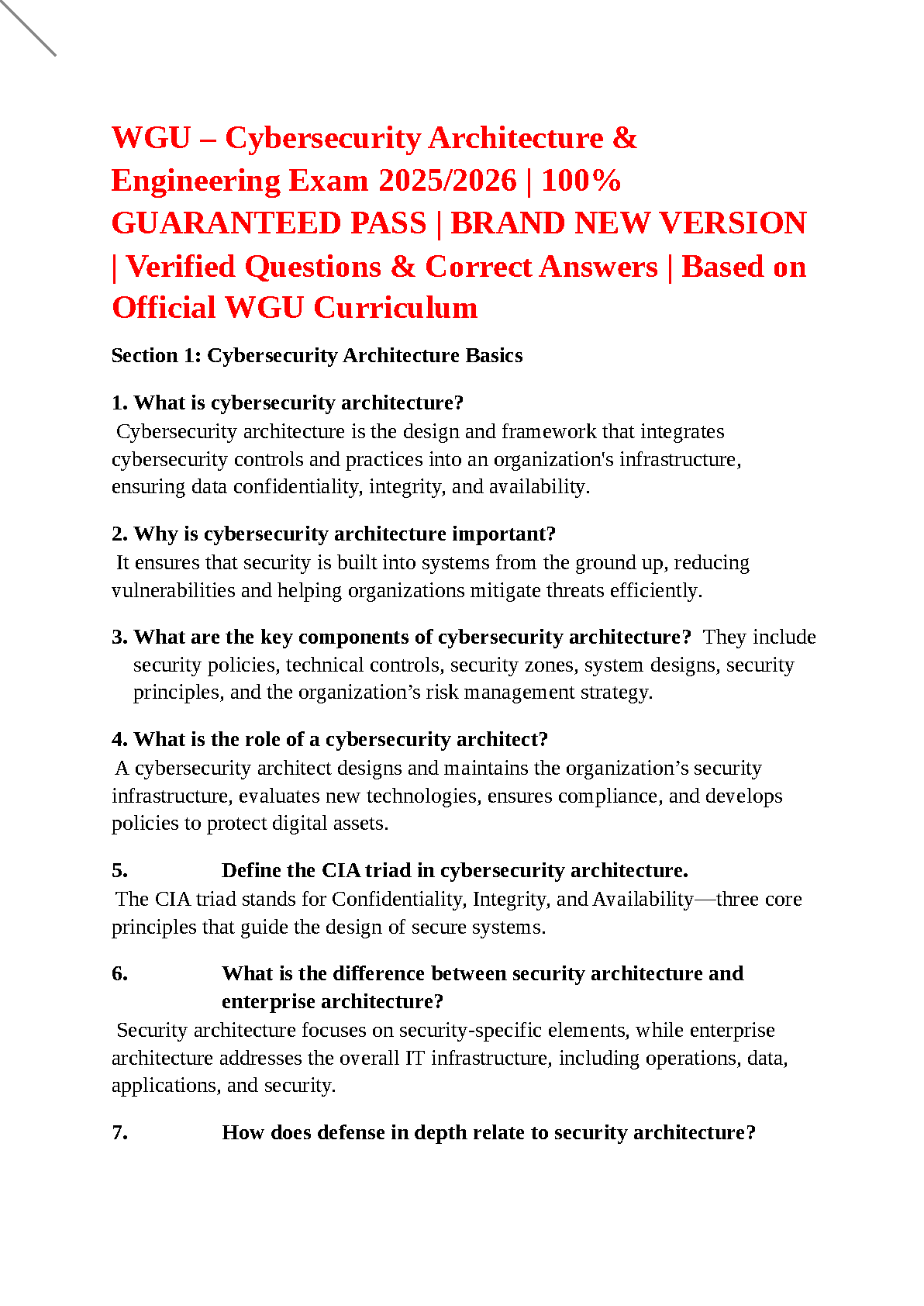 WGU Cybersecurity D487 Exam Prep 2025 Study Guide IMG-1