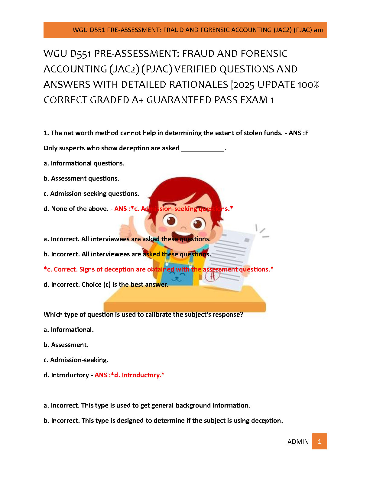WGU D551 Fraud and Forensic Accounting Study Guide 2025 IMG-1