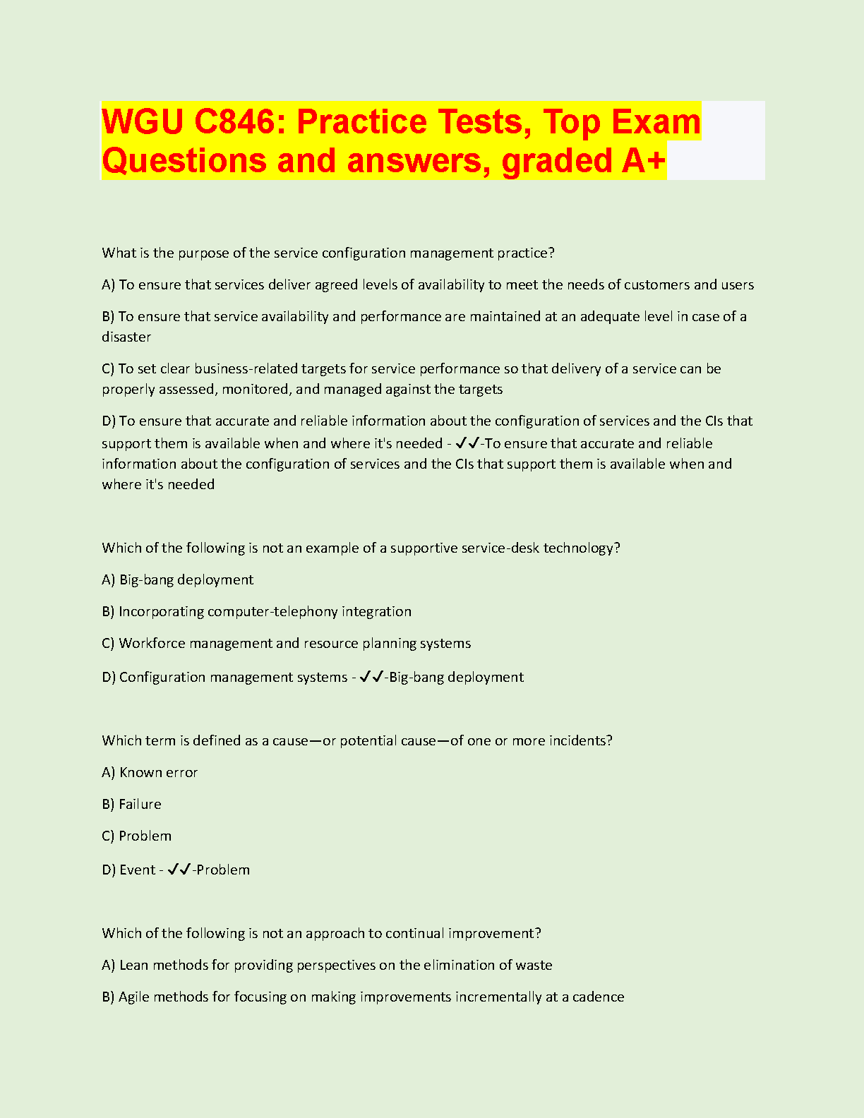 WGU C846 Practice Tests & Answers 2024/2025 Edition IMG-1