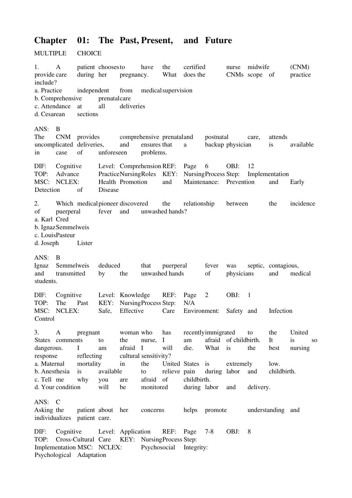 Leifer Intro Maternity Pediatric Nursing Test Bank 2026/2027