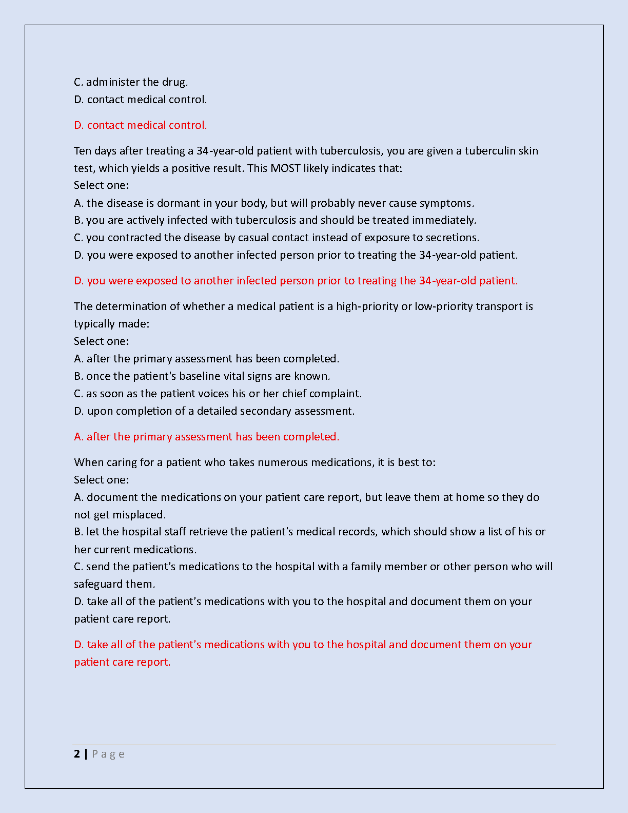 AAOS JBL EMT Test Bank 12th Ed Solutions 2026/27