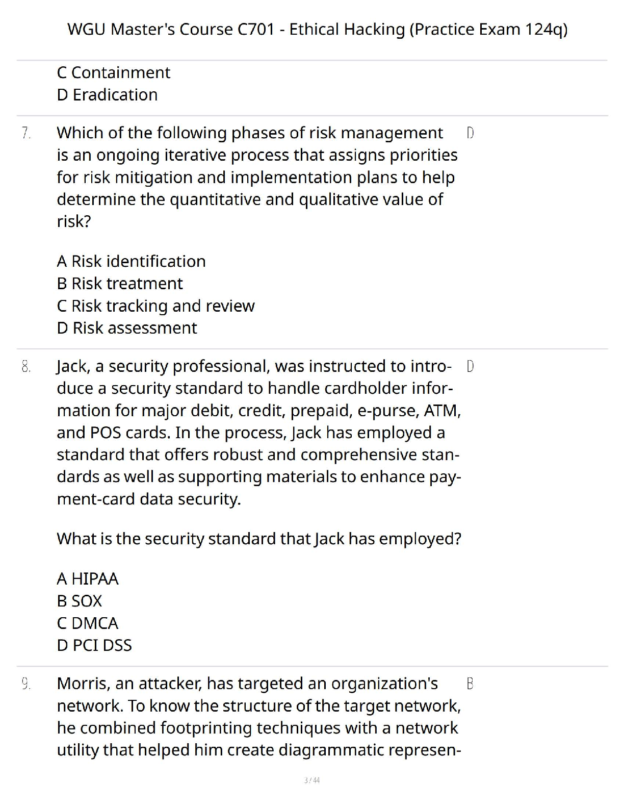WGU C701 Ethical Hacking Test Bank 2024-2025 IMG-3