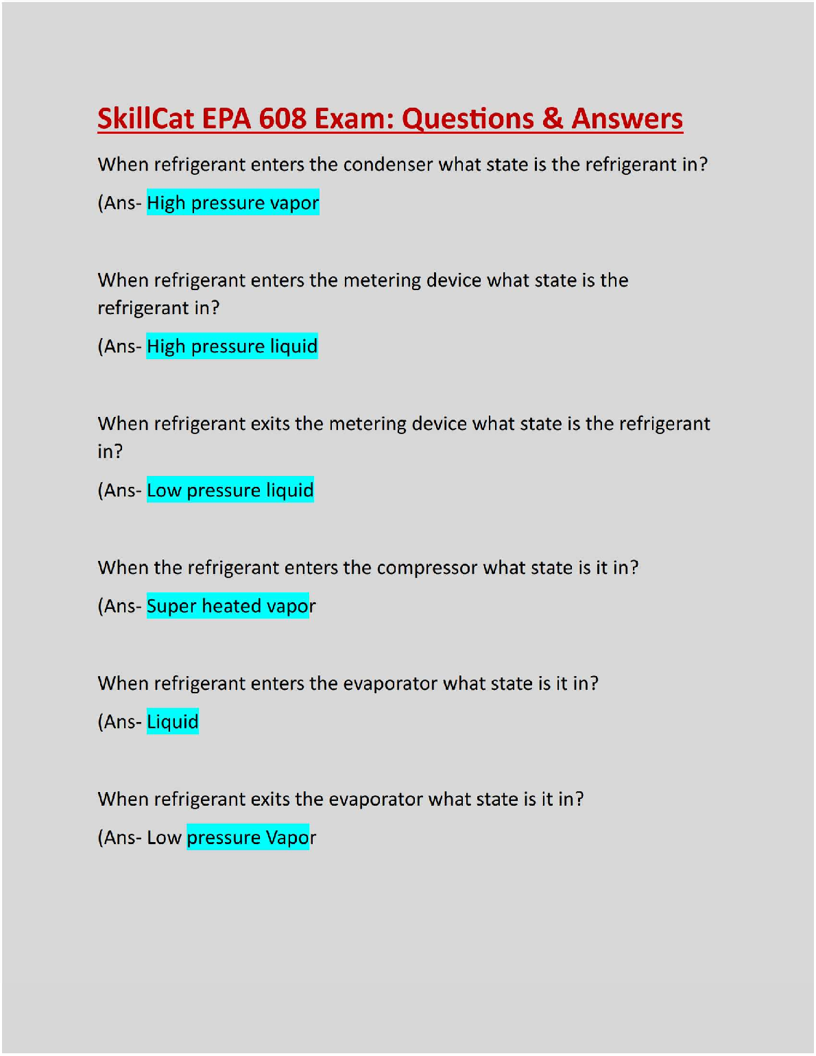 EPA 608 Exam Test Bank 2027 | SkillCat Certification Prep Guide