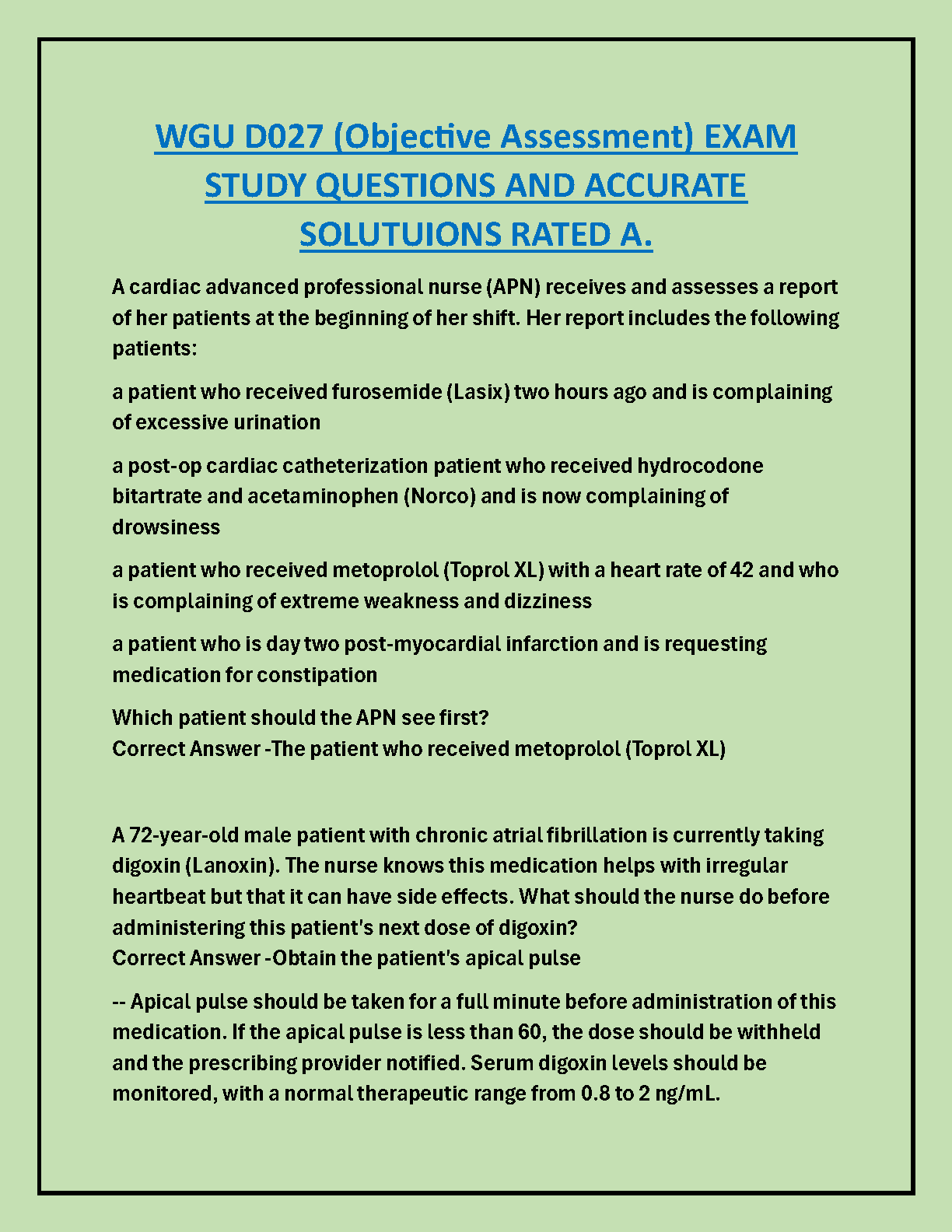 WGU D027 Exam Study Guide 2024-2025 Solutions and Strategies IMG-1