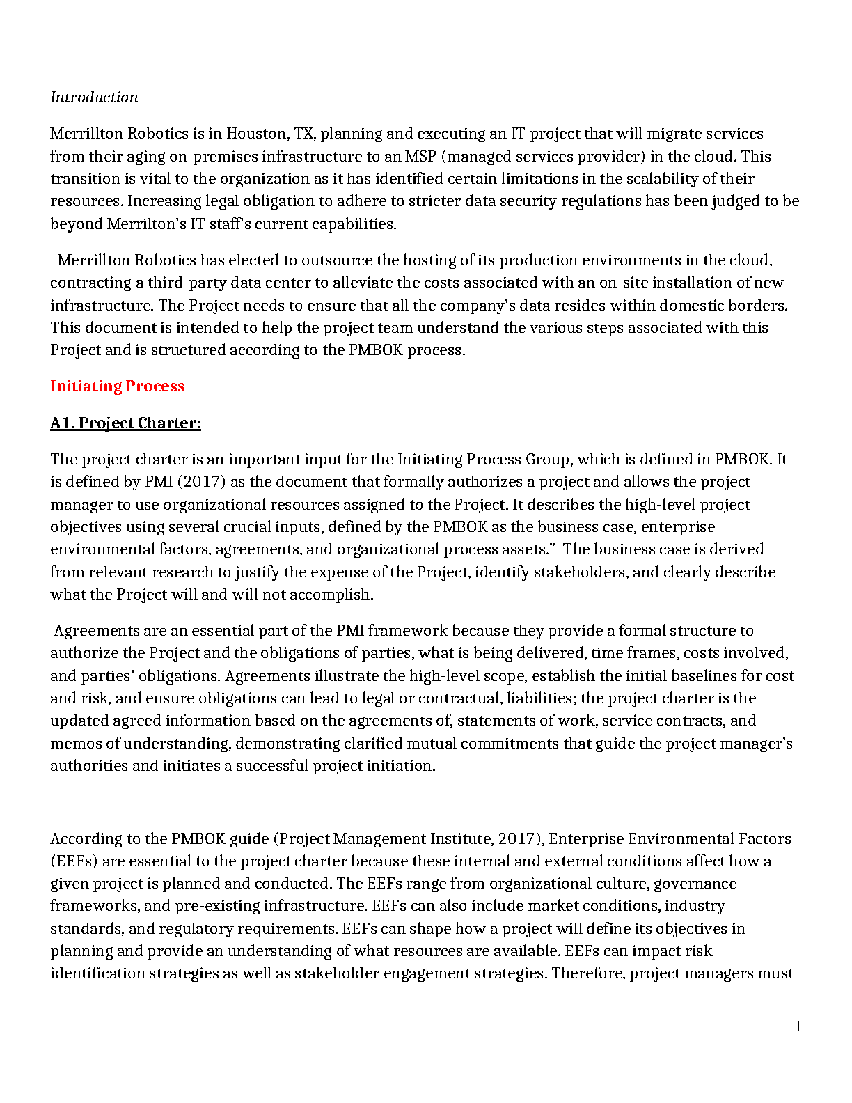 WGU C783 AHN2 Task 1 Merrillton Robotics Solution 2025