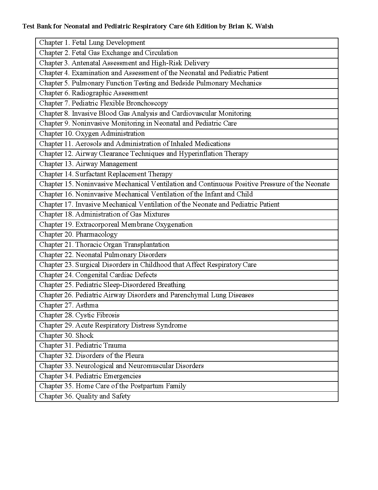 Neonatal and Pediatric Respiratory Care Test Bank 2026