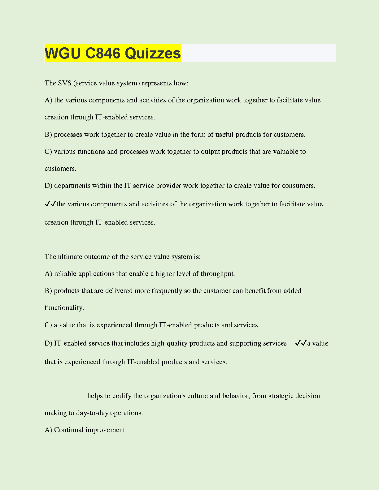 WGU C846 Quizzes and Study Guides for 2025
