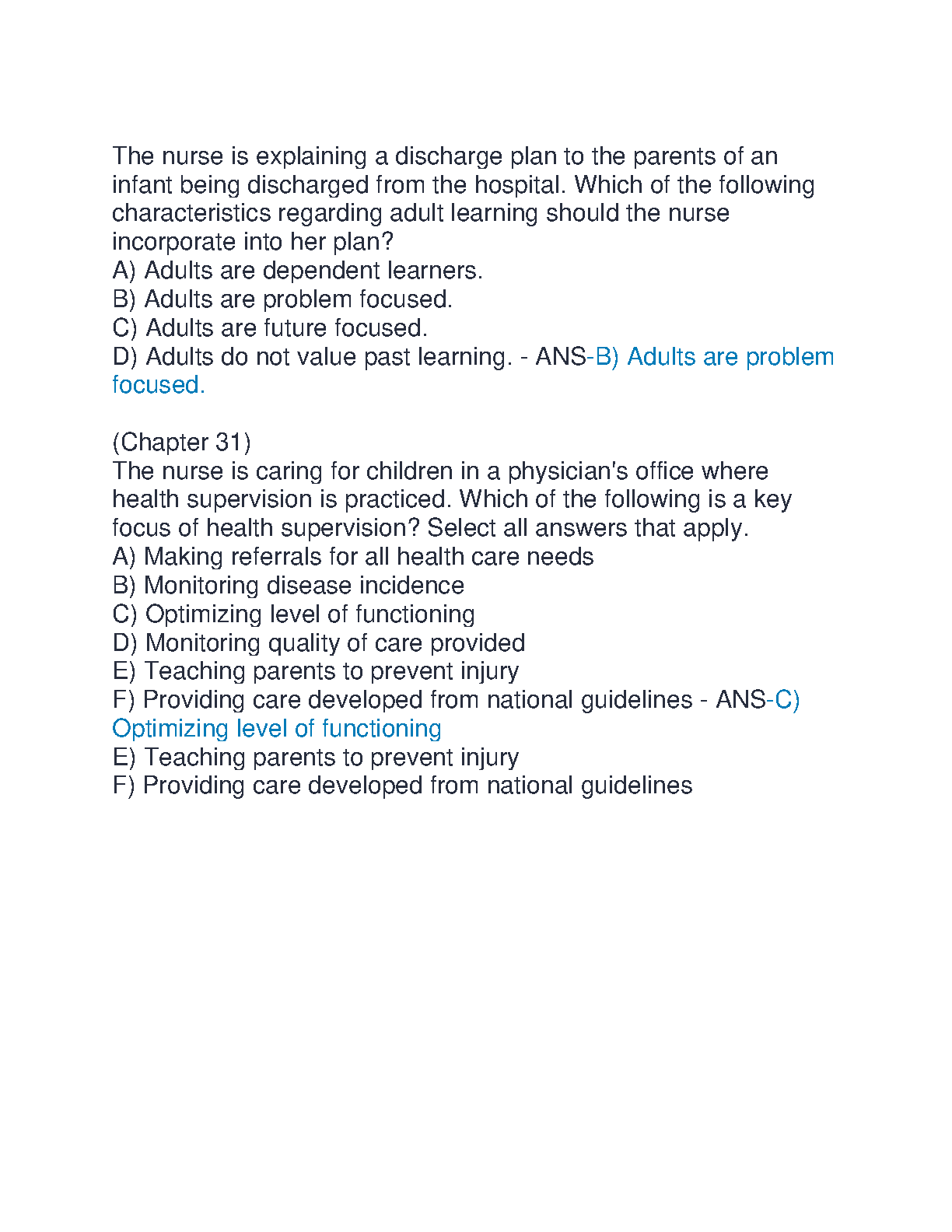 Maternity & Pediatric Nursing Test Bank Leifer 8e (2026) IMG-3