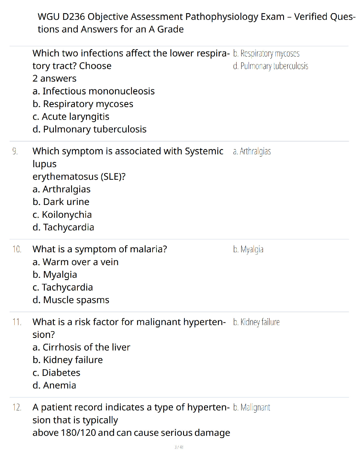 WGU D236 Pathophysiology Test Bank IMG-3