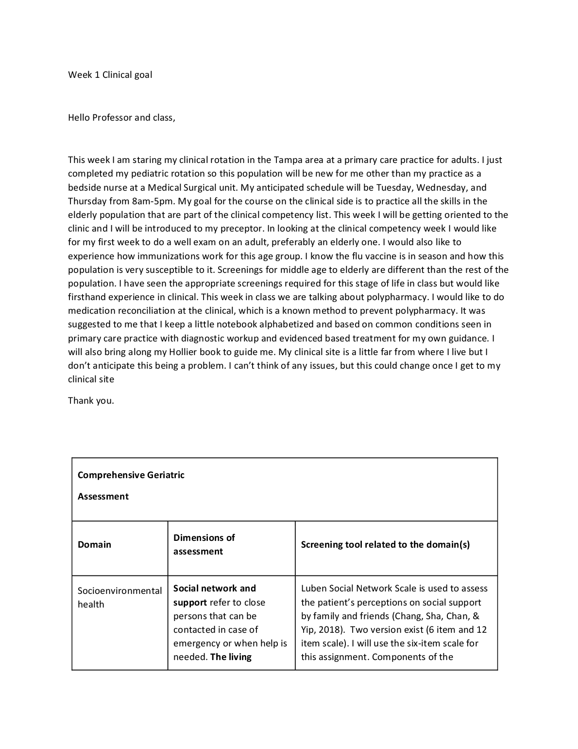 NR 601 Geriatric Assessment Socioenvironmental Health Study Guide