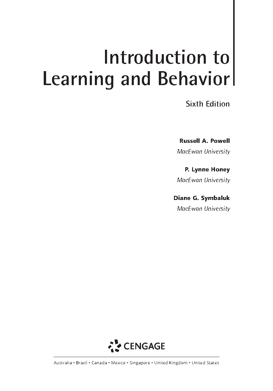 Learning and Behavior Test Bank & Solutions 6th Ed