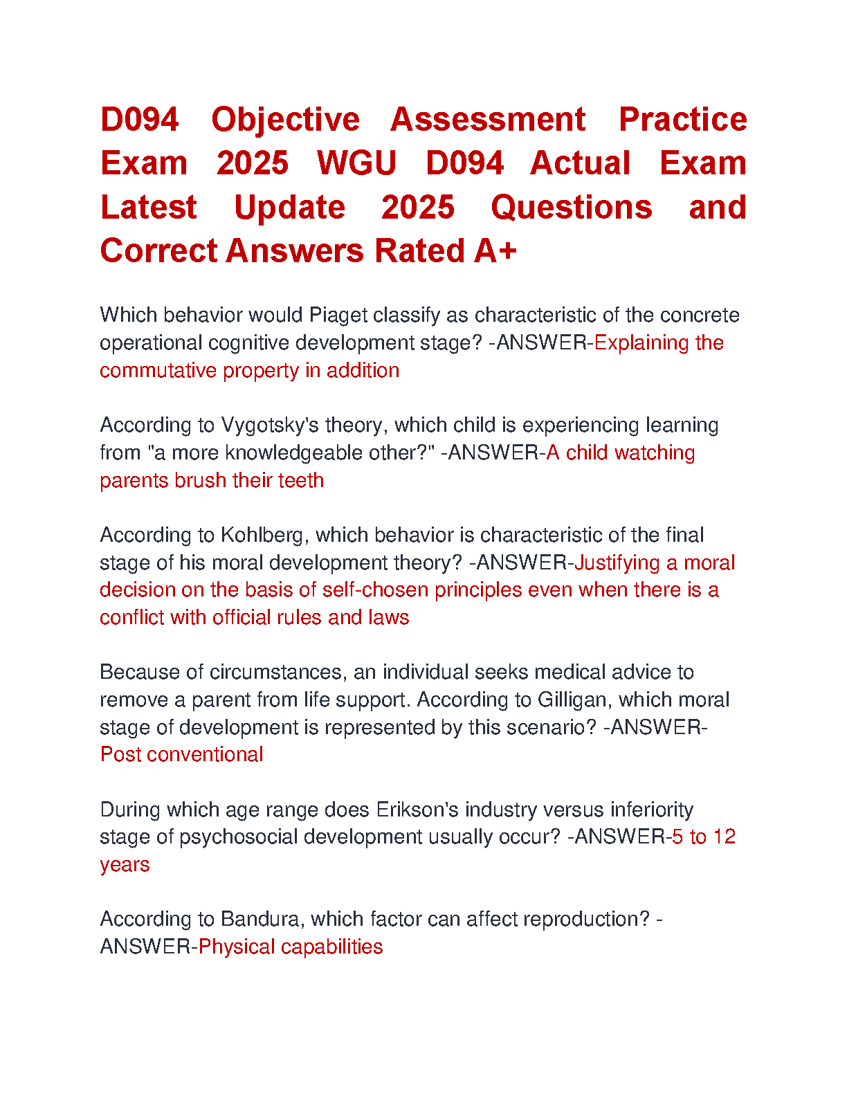 WGU D094 Practice Exam 2025 With Correct Answers & Key Insights IMG-1