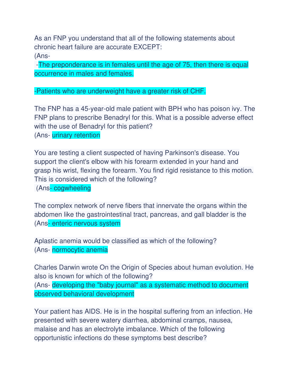 ANCC FNP Board Exam Questions and Answers 2026/27
