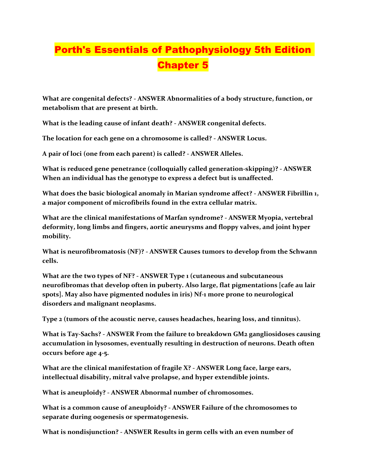 Pathophysiology Study Guide 2026/27 | Porth Essentials Ed 5 IMG-1