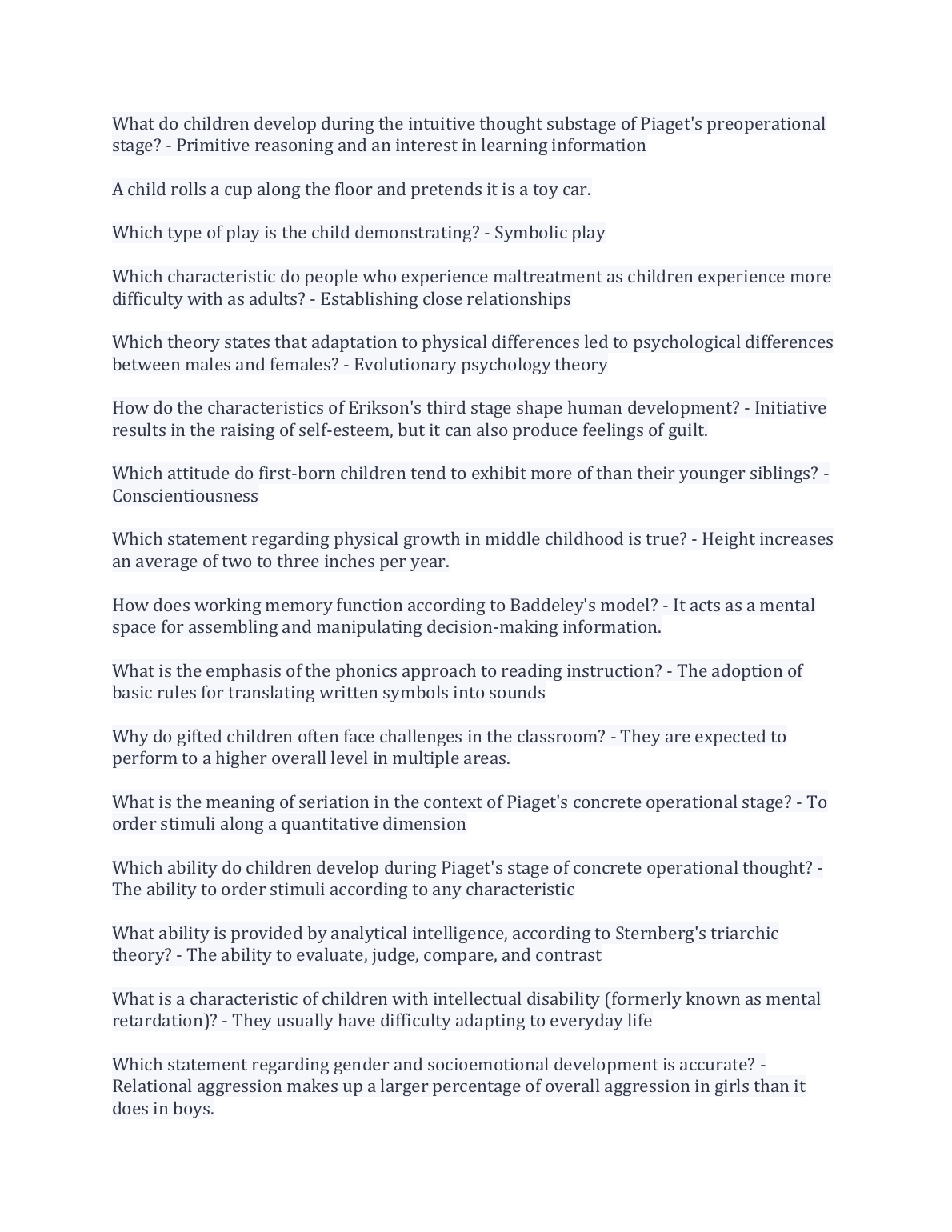 WGU C217 Human Growth and Development Pre Assessment Solutions IMG-1