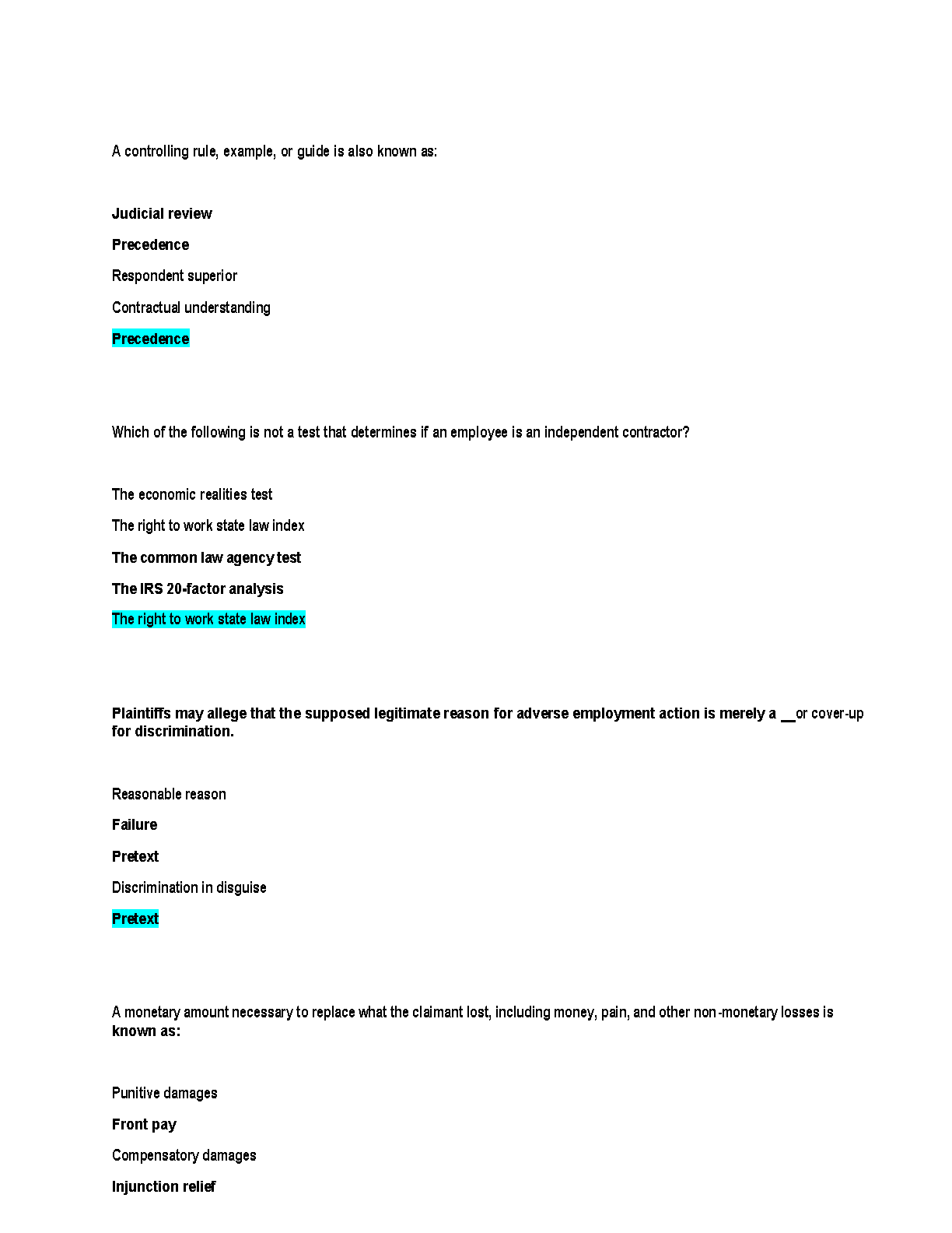 WGU C233 Employment Law 2025/26 Complete Solutions IMG-3
