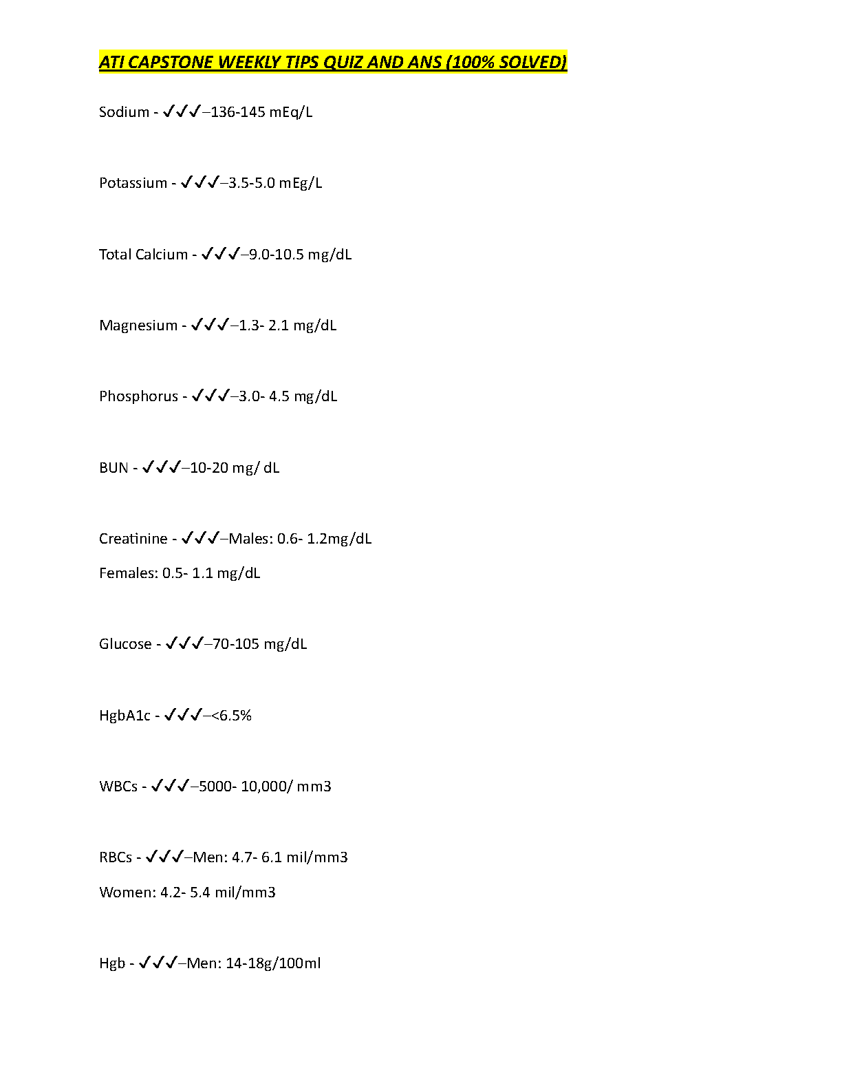ATI Capstone Quiz & Answers 2026-27