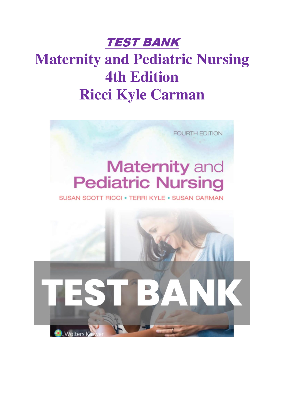 Maternity & Pediatric Nursing Test Bank 2026/27