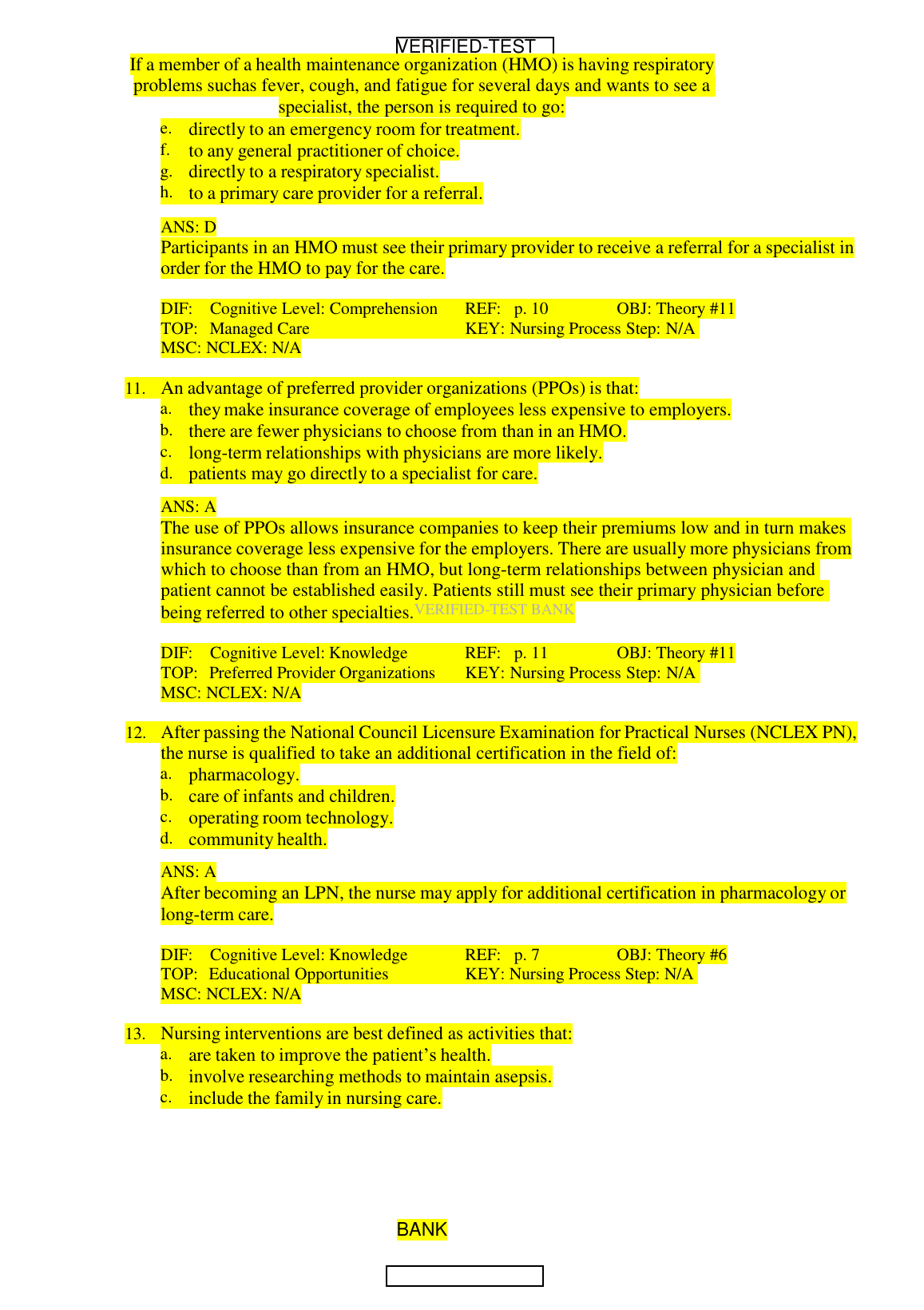 Nursing Test Bank: Fundamentals of Care 2027 Study Guide IMG-3