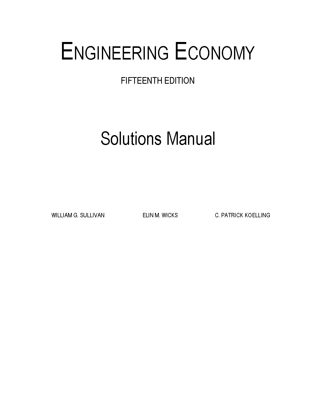 Engineering Economy 15th Edition