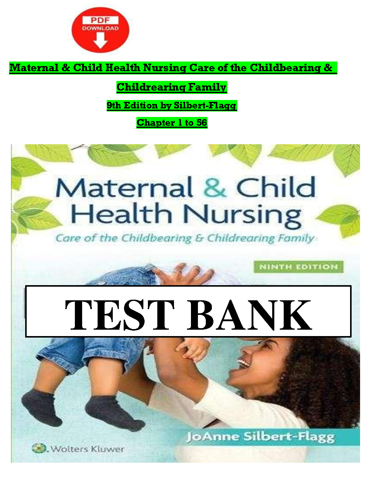 Nursing Test Bank Maternal Child Health 9th Edition