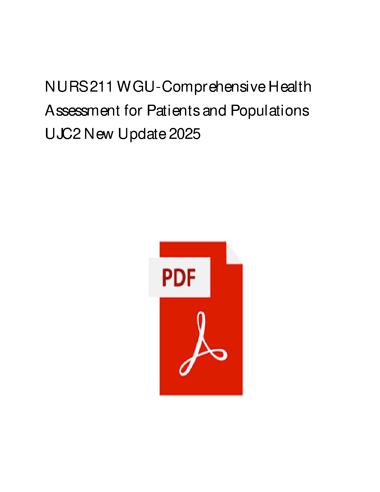 NURS211 WGU Comprehensive Health Assessment 2025 Study Guide IMG-1