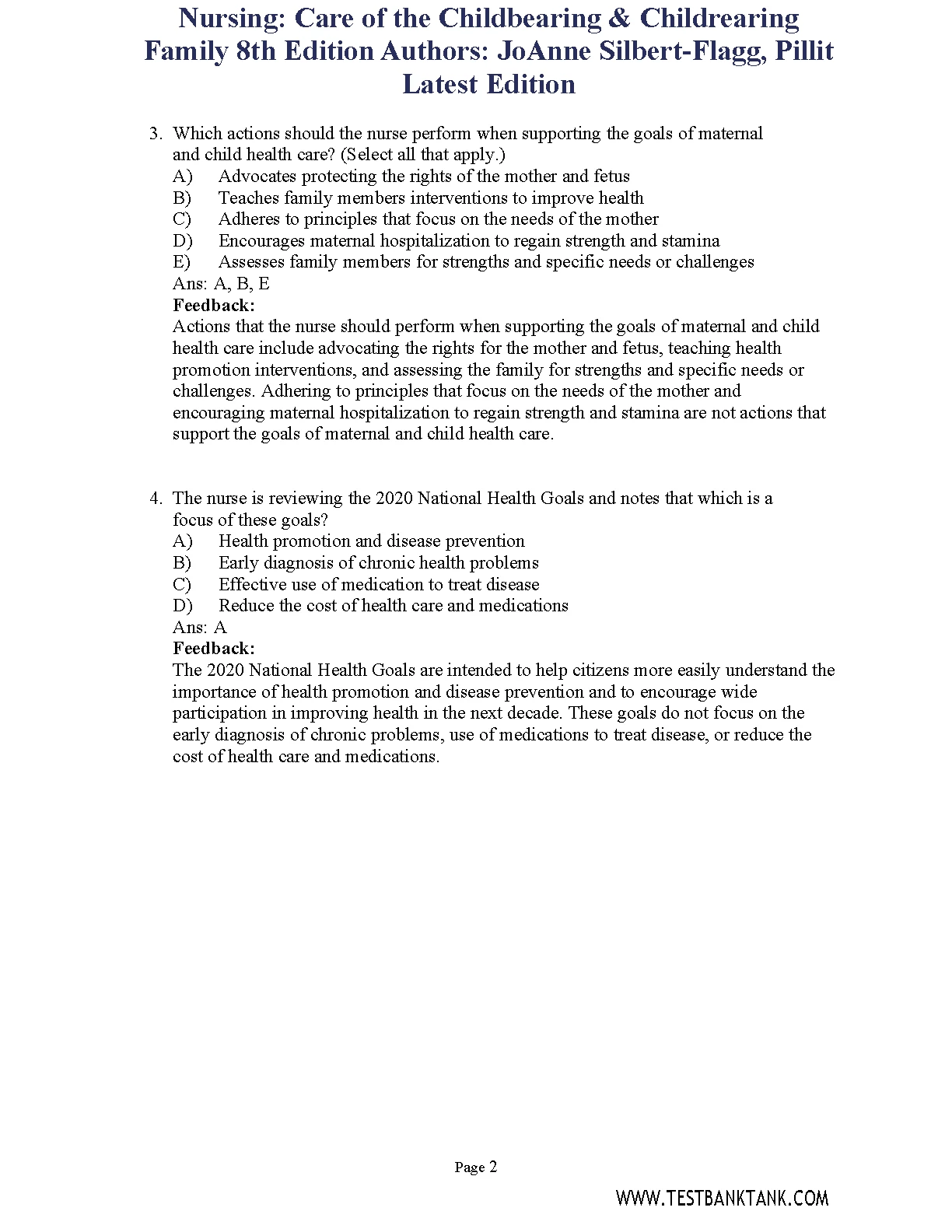 Silbert-Flagg Nursing Test Bank 2026/27 Exams