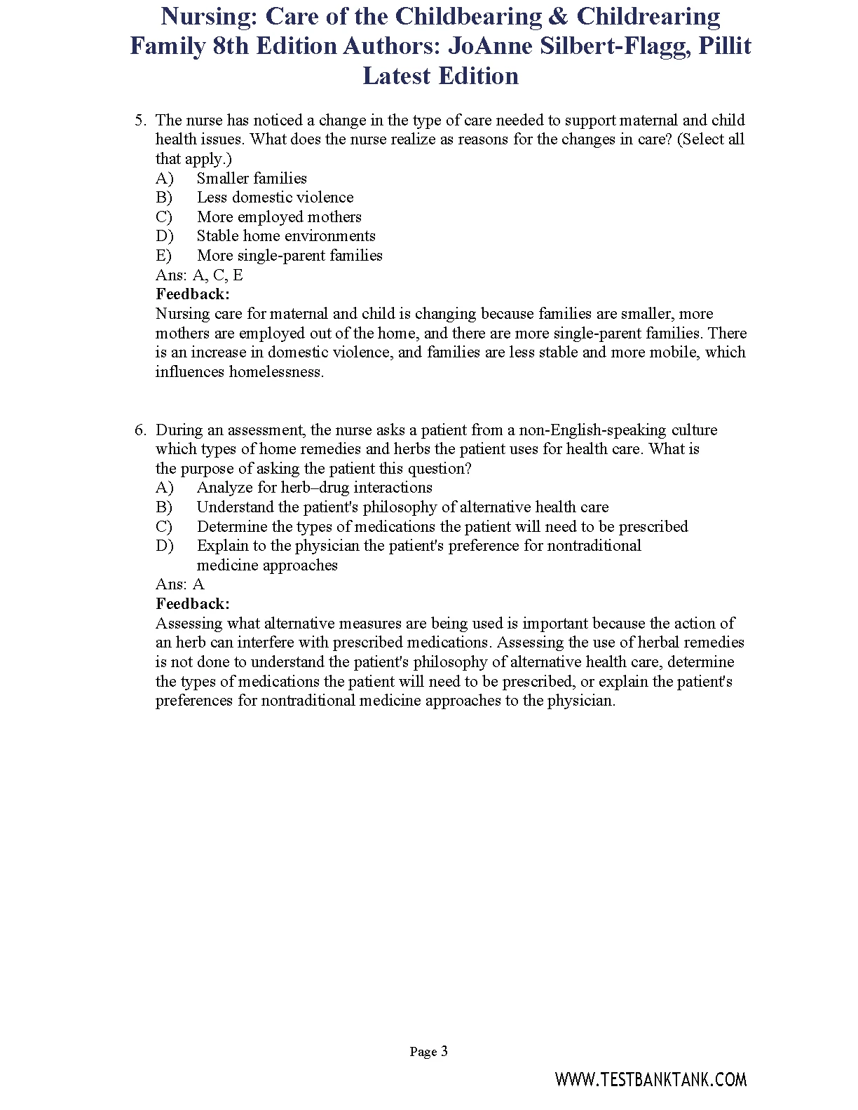 Silbert-Flagg Nursing Test Bank 2026/27 Exams IMG-3